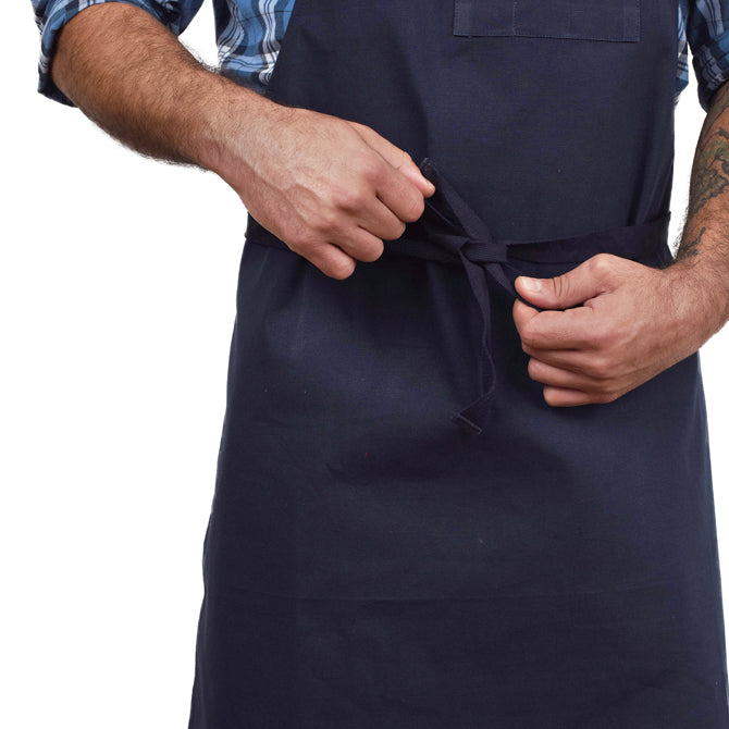 Premium Navy Blue JB Prince Bib Apron - Heavy Duty Chef Apron for Cooking, Grilling & Baking - Ideal for Professional Chefs & Home Cooks