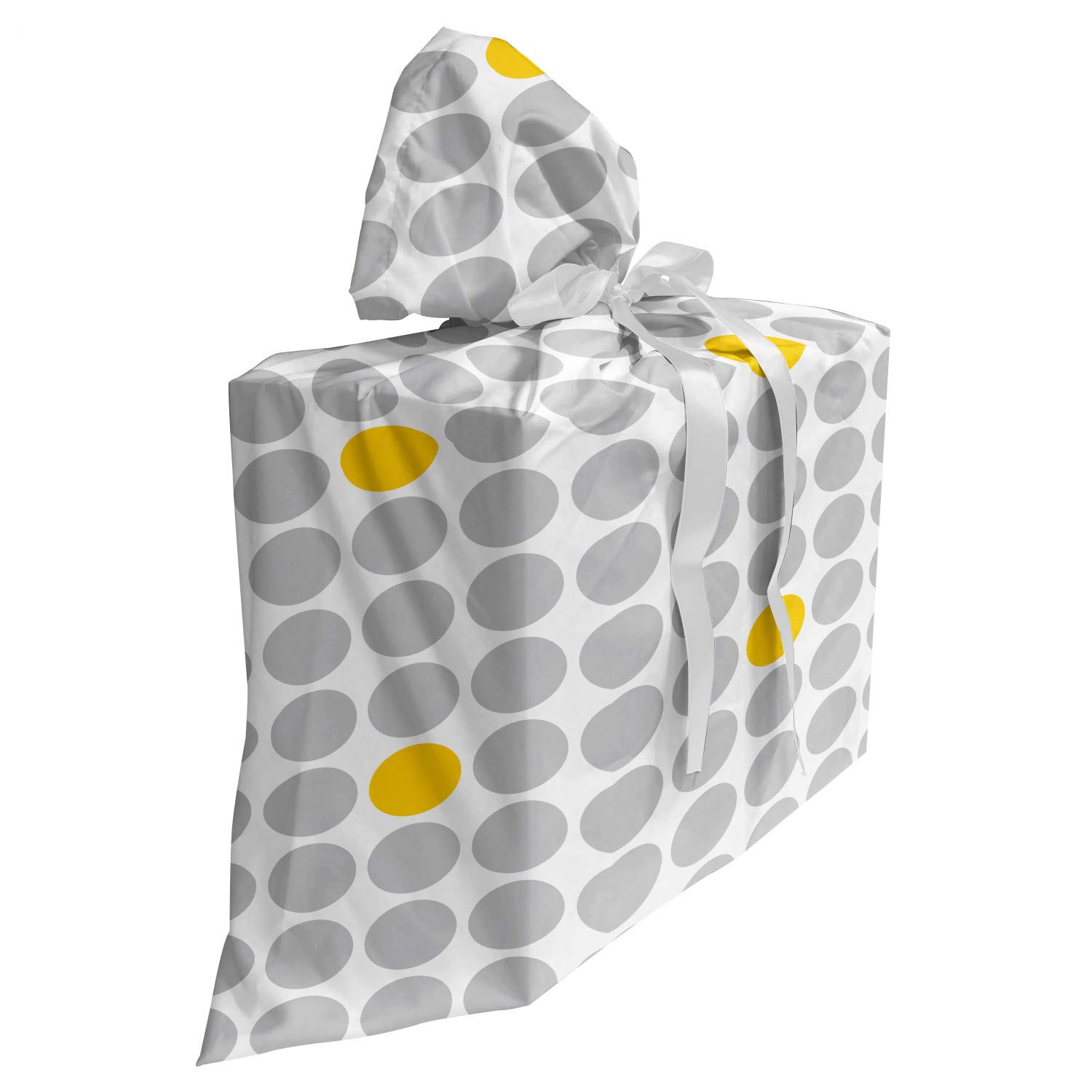 Ambesonne Geometric Gift Bag - Grey & Yellow Polka Dots for Party Favors