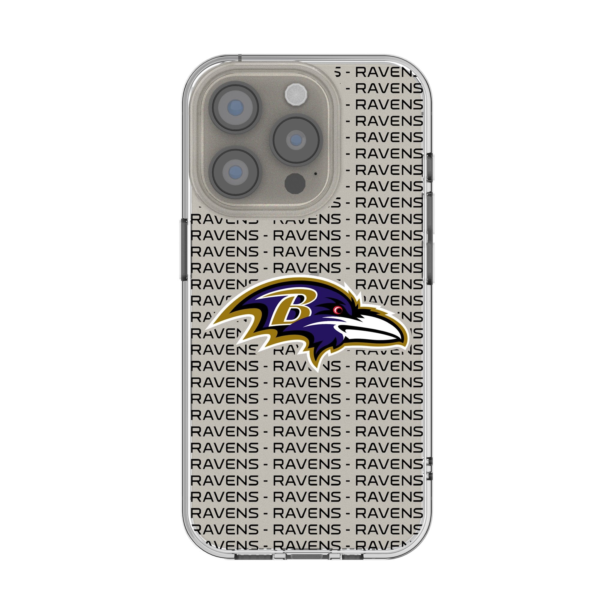 Baltimore Ravens Clear Text Backdrop Phone Case for Apple iPhone - Durable Protection with Team Spirit for Fans & Game Day