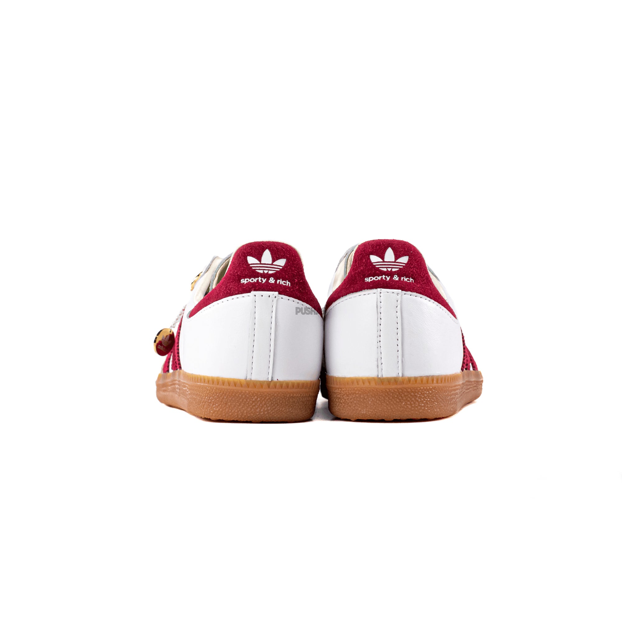 Adidas Samba 'Sporty & Rich' Sneakers in White & Burgundy - Classic 2023 Retro Style for Men & Women - Perfect for Casual Wear, Street Fashion & College Campus Lifestyle