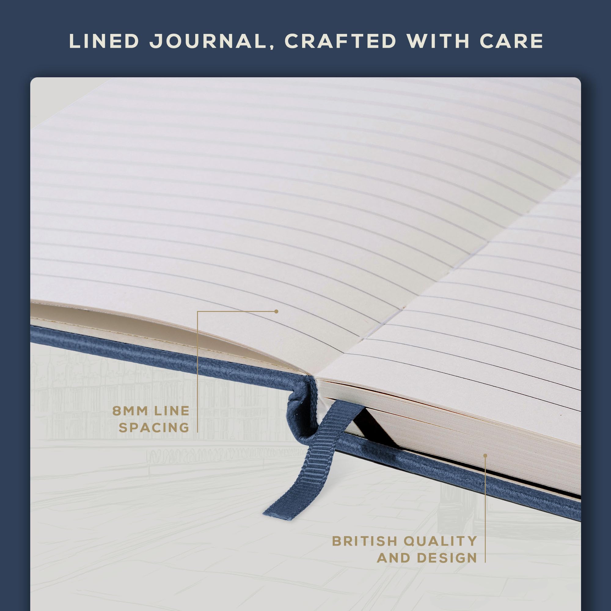 Premium BEECHMORE Lined Journal Notebook - 8.5
