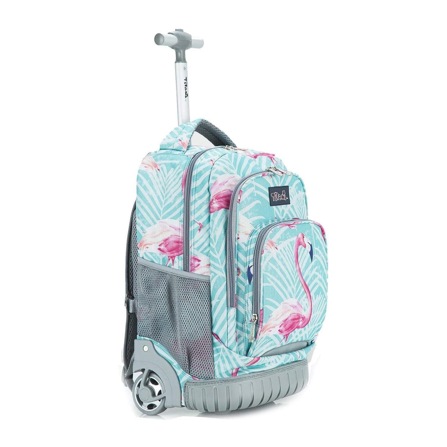 Tilami 18 Inch Kids Rolling Backpack with Laptop Compartment - Cute Flamingo Design School Backpack for Boys and Girls | Perfect for Travel, School & Daily Use
