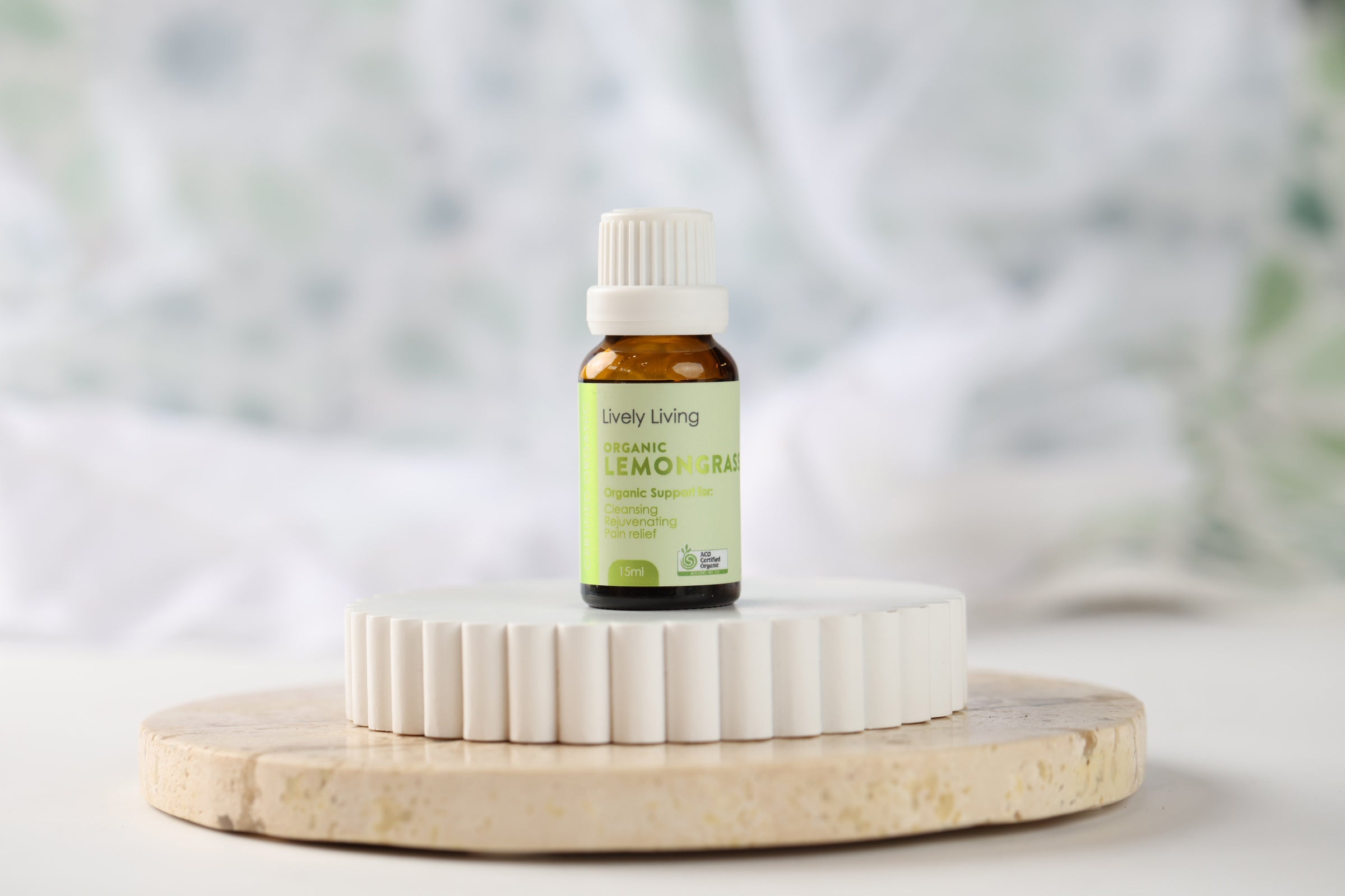 Organic Lemongrass Essential Oil 15ml - 100% Pure Therapeutic Grade for Aromatherapy, Massage & DIY Skincare