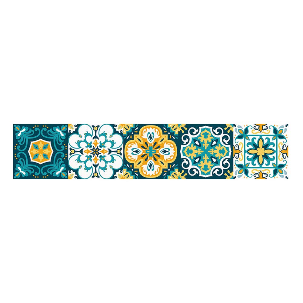EELa Retro Baroque Tile Stickers - DIY 3D Wall & Floor Decals - Waterproof Non-Slip Vinyl Stickers (100cm x 20cm) for Kitchen Backsplash, Bathroom Decor & Home Renovation
