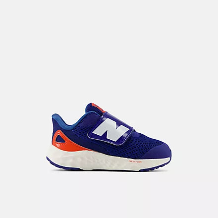 New Balance Arishi V4 Hook and Loop Running Shoes for Infants - Navy/White - Lightweight & Comfortable for Toddlers - Perfect for Playtime, Walks, and Everyday Wear