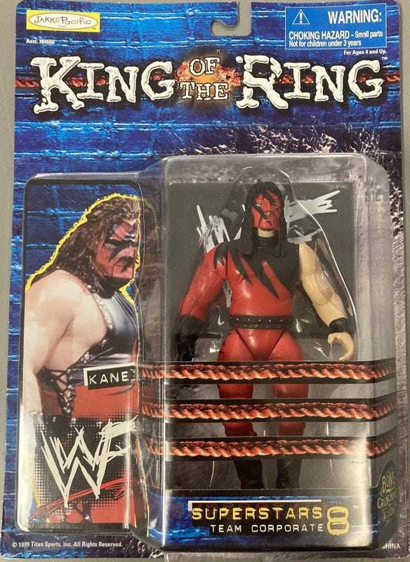 1999 WWF Jakks Pacific Superstars Series 8 Team Corporate Kane Wrestling Action Figure - Collectible Toy for WWE Fans & Nostalgic Wrestling Memorabilia Display