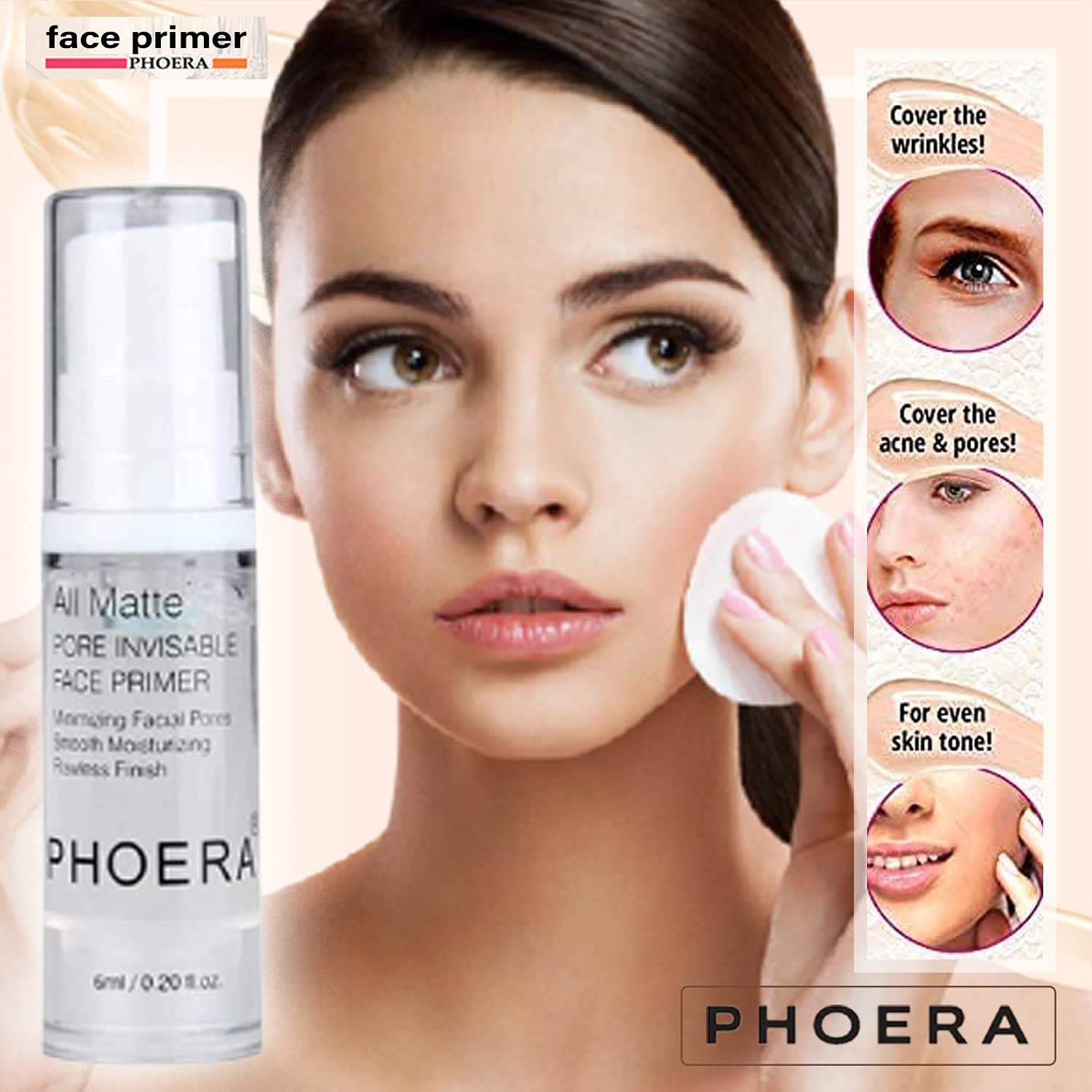 Phoera Full Coverage Makeup Set - Matte Foundation 30ml, Concealer (Neutral), Face Primer 6ml, Setting Spray 50ml & Silicone Blender Sponge | Long-Lasting Flawless Finish for Daily Wear, Special Occasions & Professional Makeup Looks