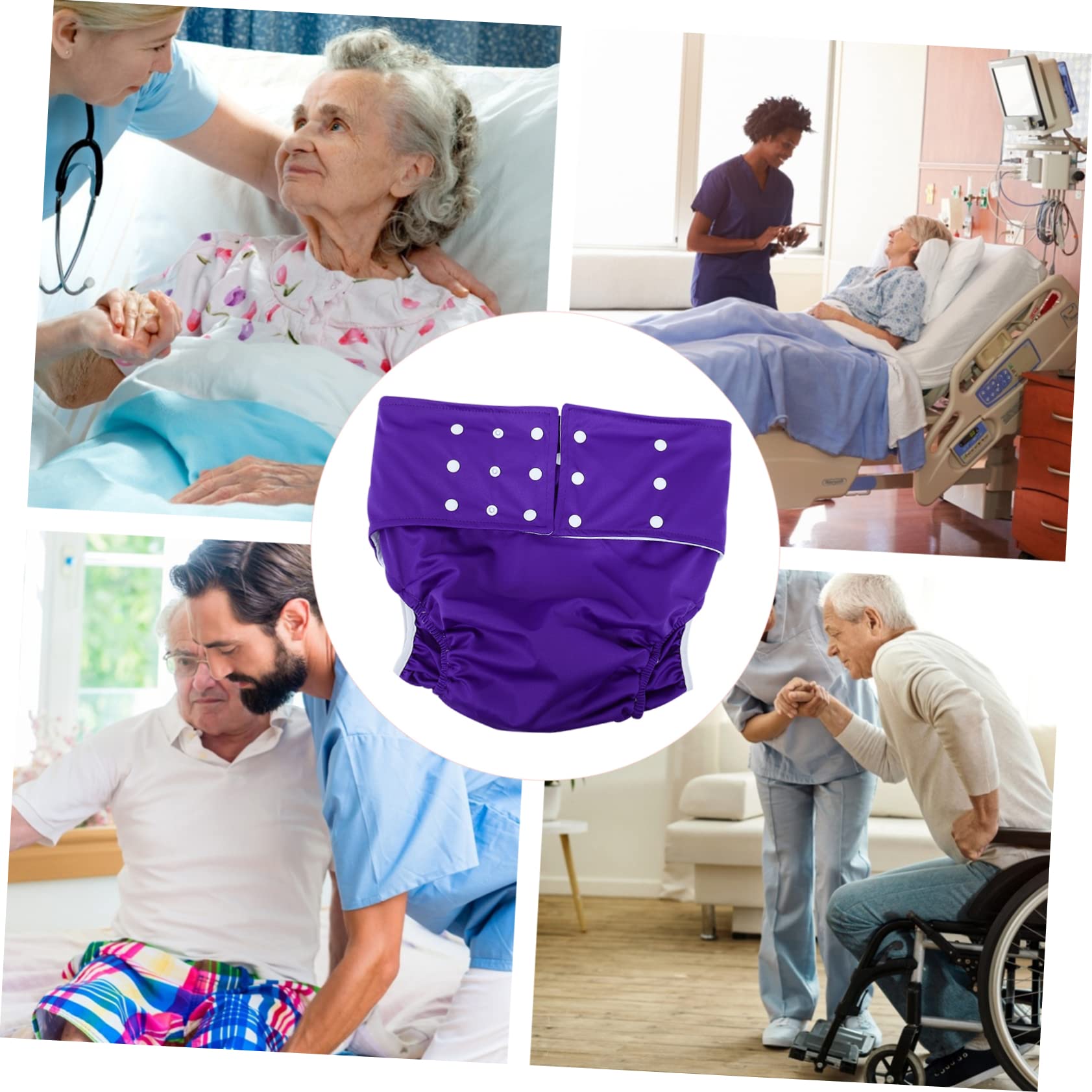 Mobestech 8 Pack Washable Adult Cloth Diapers for Men - Comfortable Reusable Underwear for Incontinence & Elderly Care - Perfect for Nighttime Use, Travel & Home Care