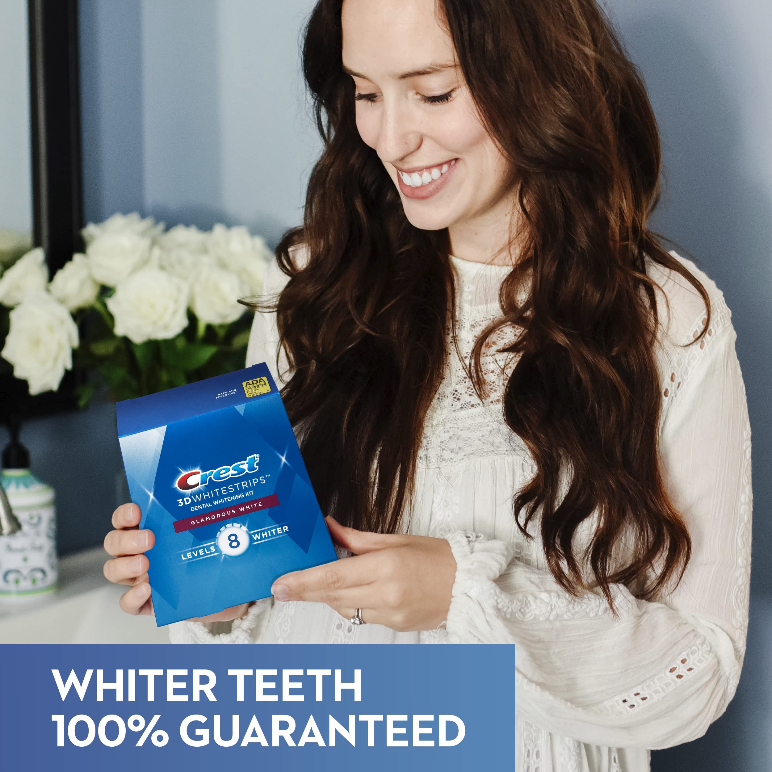Crest 3D White Luxe Whitestrip Teeth Whitening Kit - 28 Strips (14 Treatments) for Professional-Level Whitening at Home | Brighten Smile for Special Occasions & Daily Confidence