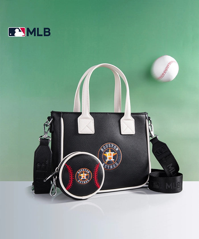 Houston Astros MLB Team Tote Bag with Baseball Coin Pouch - Stylish Baseball Fan Gift for Game Day & Travel Accessories