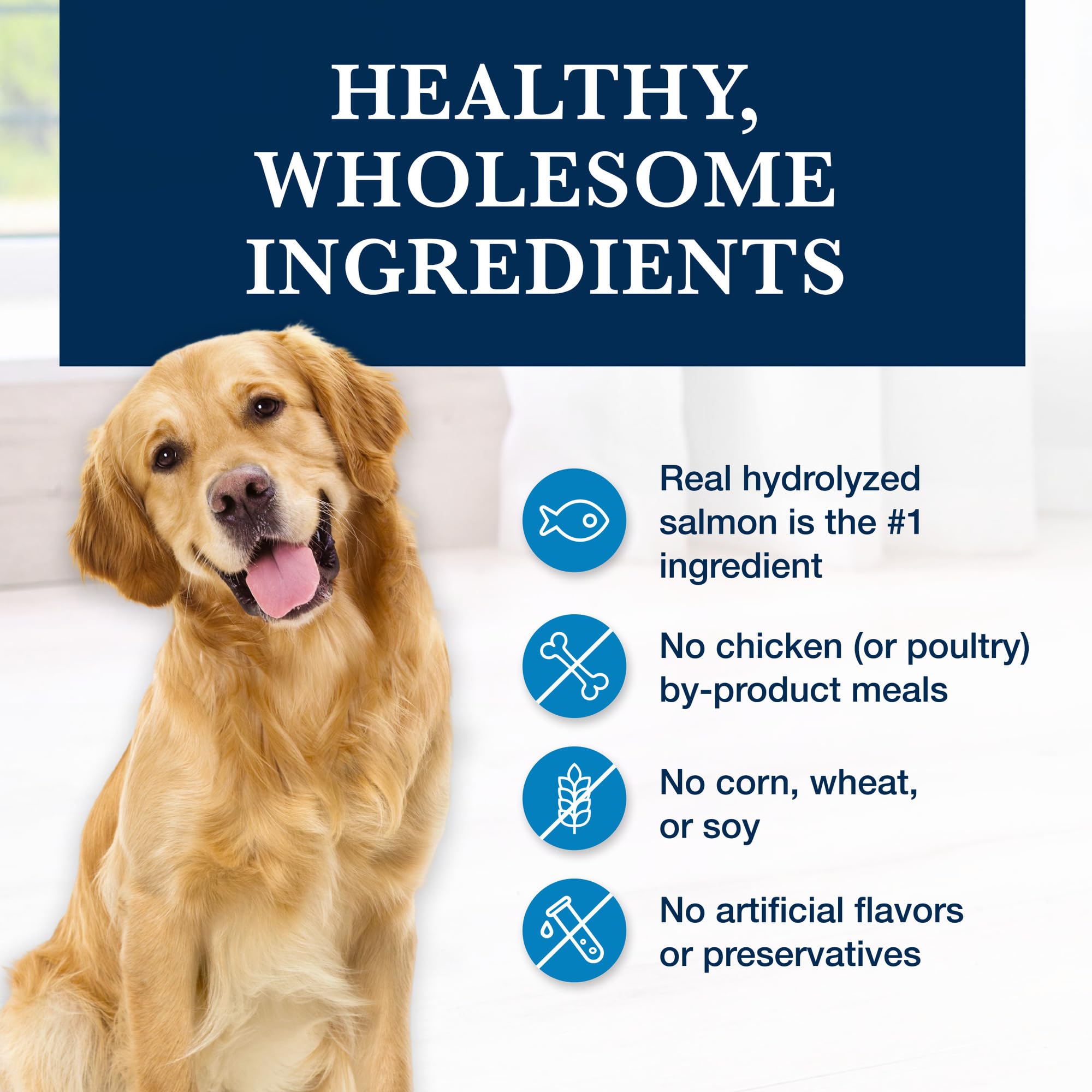 Blue Buffalo Natural Veterinary Diet HF Hydrolyzed Dry Dog Food for Food Intolerance - Salmon Flavor, 22-lb Bag (Vet Prescription Required) | Hypoallergenic Dog Food for Sensitive Stomach & Skin Allergies - Perfect for Dogs with Dietary Restrictions
