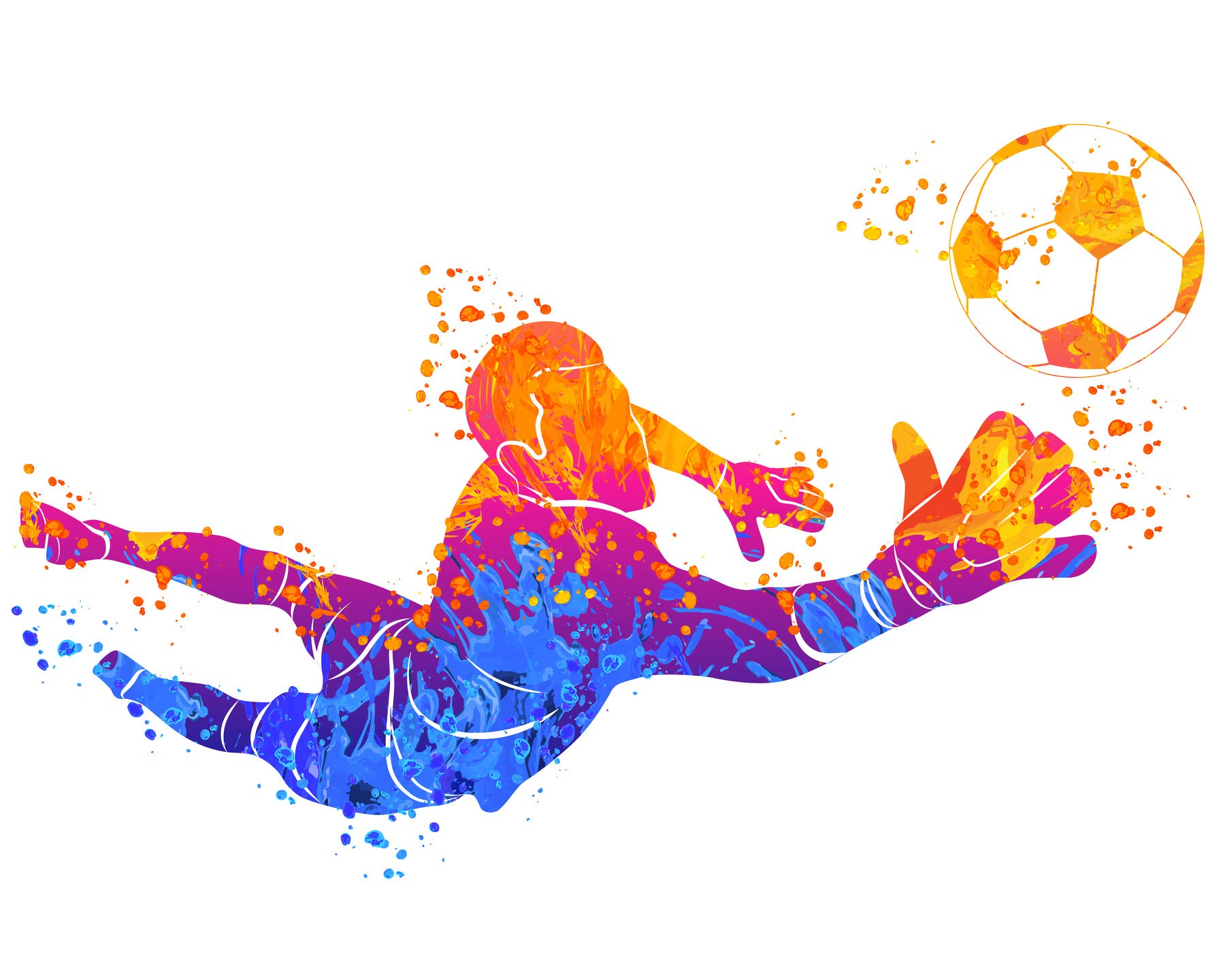 Vibrant Watercolor Soccer Wall Art for Men - Football Sports Posters - Workout & Bedroom Decor for Boys - Abstract Room Decor for Sports Fans & Athletes - Perfect for Gyms, Man Caves & Teen Bedrooms