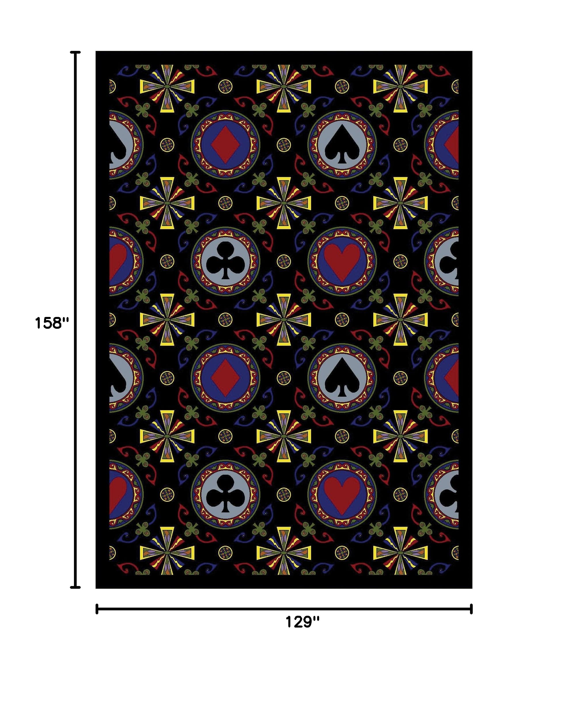 Joy Carpets Games People Play Stacked Deck Gaming Area Rug - Black - Perfect for Game Rooms, Basements & Man Caves