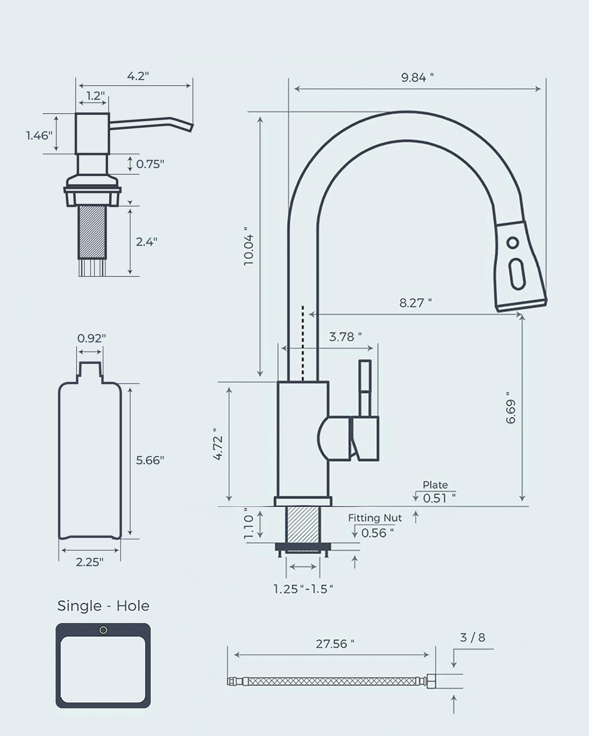 FORIOUS Black Stainless Steel Kitchen Faucet with Pull Down Sprayer & Soap Dispenser - High Arc Single Handle 3-Mode Modern Faucet for Farmhouse, RV, Bar, Laundry & Camper Sinks | Perfect for Cooking, Washing Dishes & Food Prep