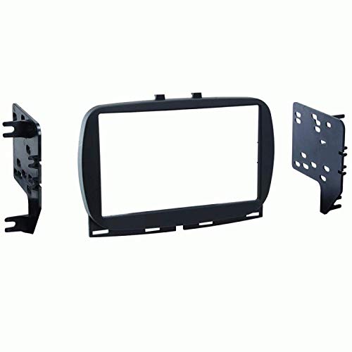Premium Double Din Car Stereo Dash Kit for 2016-2019 Fiat 500/500C/500e - Matte Black Scratch-Resistant Trim Bezel | Aftermarket Radio Installation | Perfect for Car Audio Upgrades & Customization