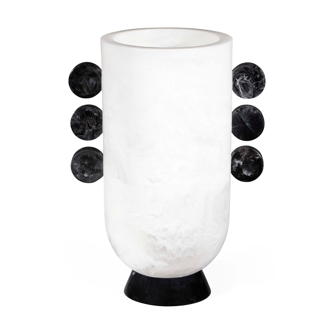 Como Black & White Disc Urn - Elegant Memorial Keepsake for Ashes - Perfect for Home Display, Funeral Services & Memorial Ceremonies