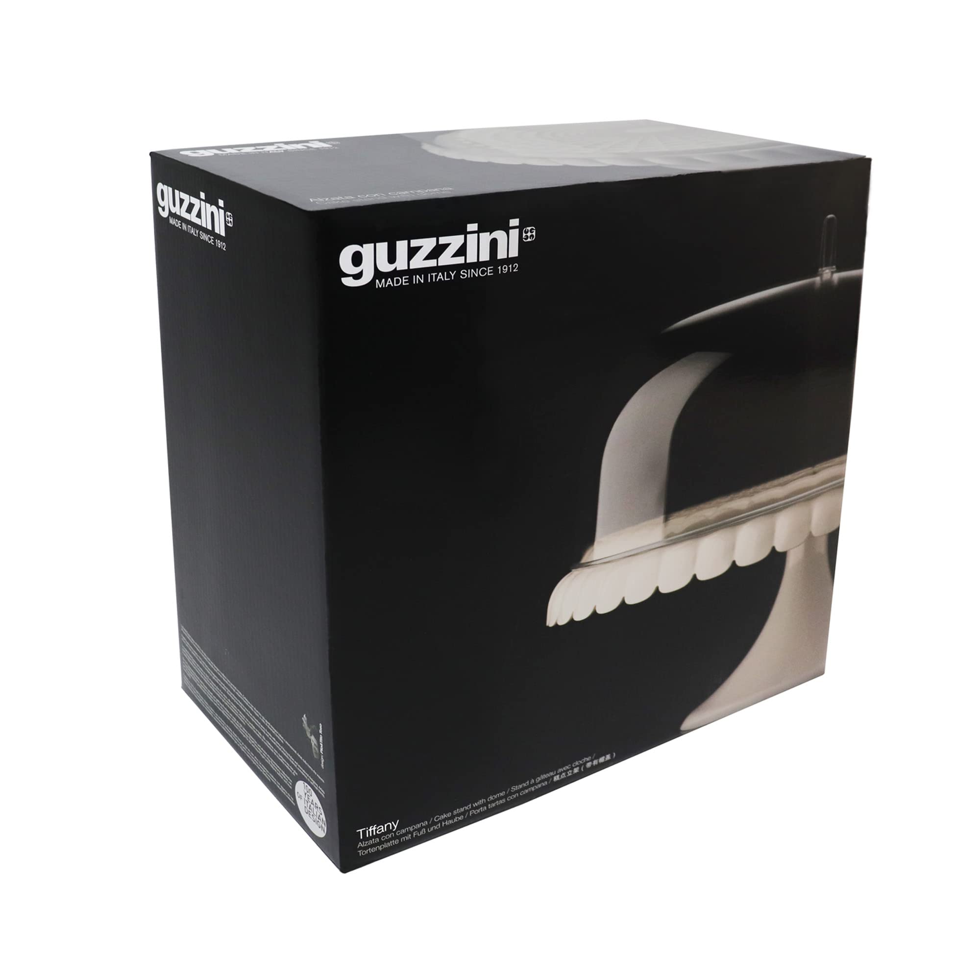 Guzzini 1994 Elegant Glass Cake Stand with Bell - Perfect for Weddings, Birthdays & Special Occasions - SAN & SMMA Collection