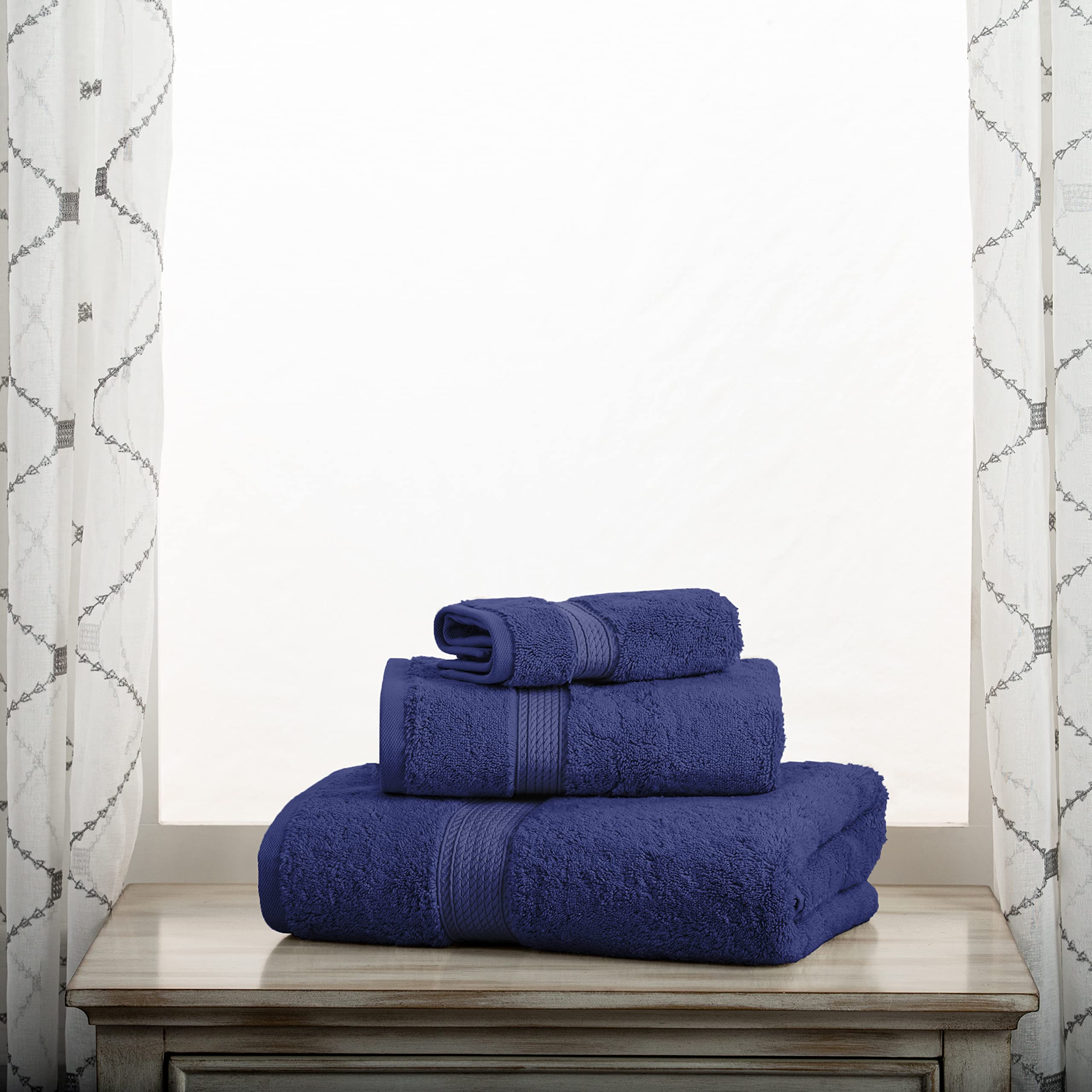Premium Egyptian Cotton Towel Set - 3-Piece Bath Towel, Hand Towel & Washcloth (30