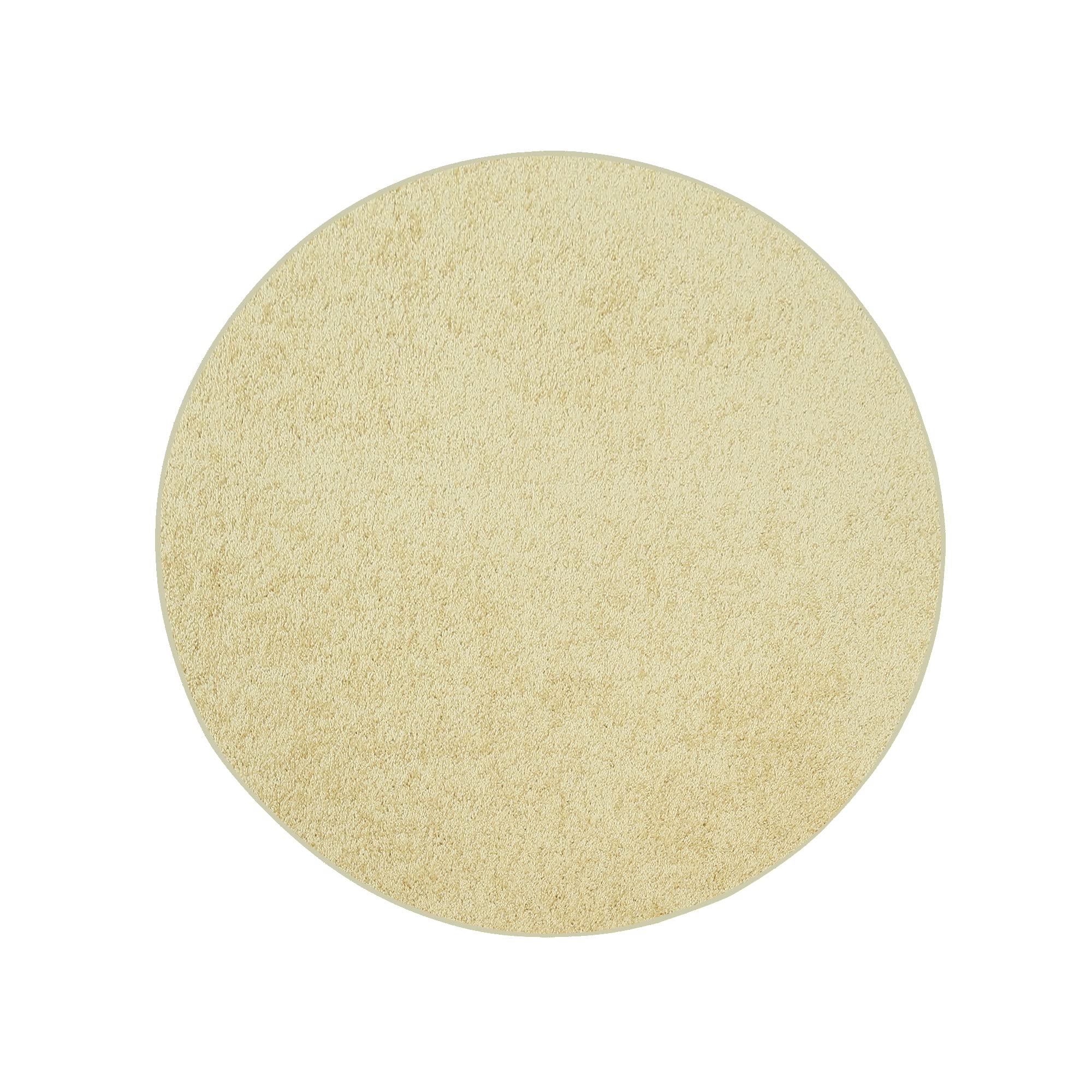 Modern Plush Solid Yellow Round Rug - 2' Soft Area Rug for Living Room, Kids & Pets | USA Made, Non-Slip, Durable & Washable | Perfect for Nursery, Bedroom, Wedding & Events