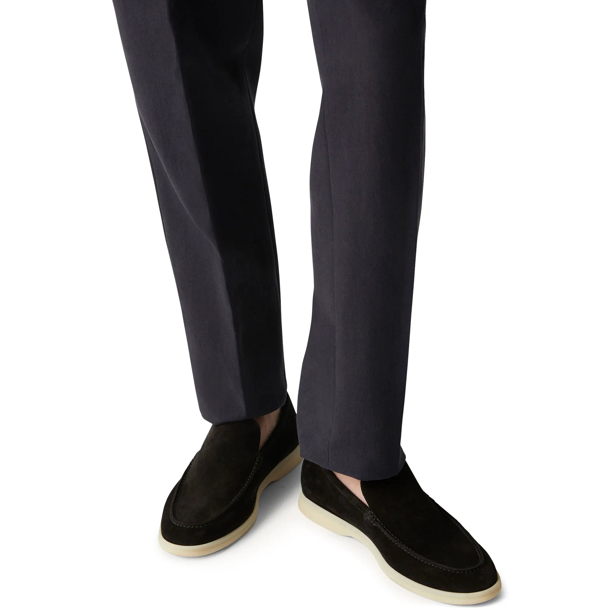 Loro Piana Summer Walk Suede Black Loafers for Men - Comfortable Casual Shoes for Business, Office & Travel