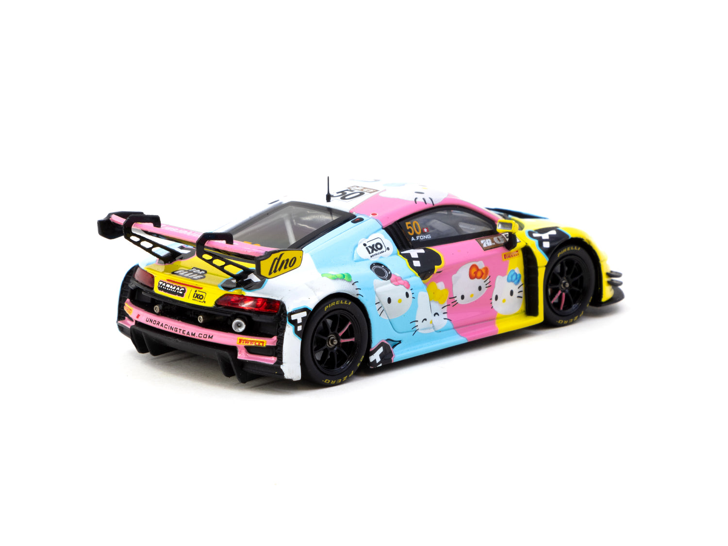 Tarmac Works 1/43 Scale Audi R8 LMS GT3 Evo II Macau GT Cup FIA GT World Cup 2023 #50 Diecast Model Car with Special Packaging & Story Booklet - Collectible for Racing Fans & Display for Home/Office