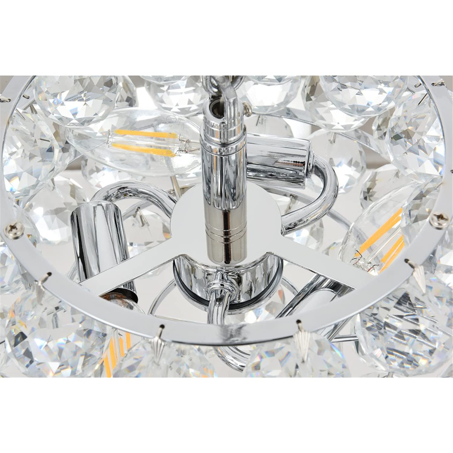 12 Inch Chrome Savannah Modern Pendant Light - Bright Indoor Ceiling Fixture for Living Room, Kitchen & Bedroom Decor