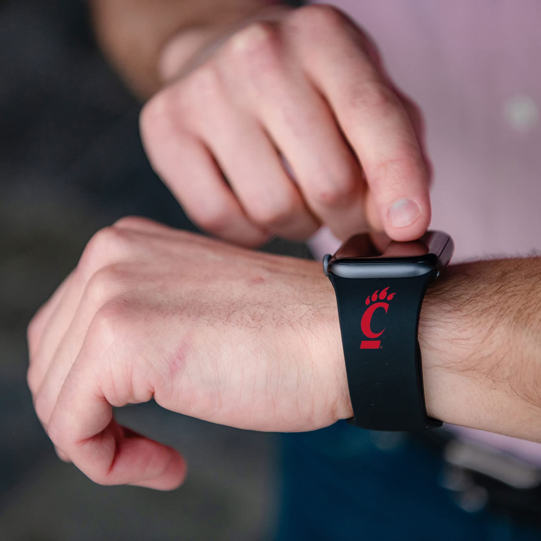 Cincinnati Bearcats Silicone Sport Band for Apple Watch - Durable, Comfortable & Stylish Wristband for Workouts, Running & Daily Wear - Compatible with All Apple Watch Models