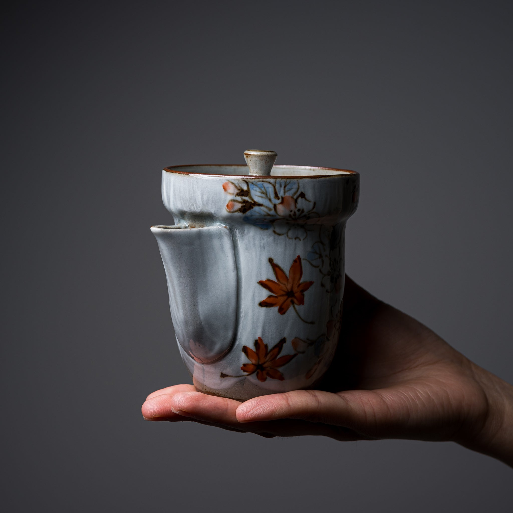 Handmade Kyoto Kiyomizu Ware Hohin Teapot - Unkin Glaze - Authentic Japanese Ceramic Teapot for Matcha, Sencha & Green Tea Brewing - Perfect for Tea Ceremonies & Home Use
