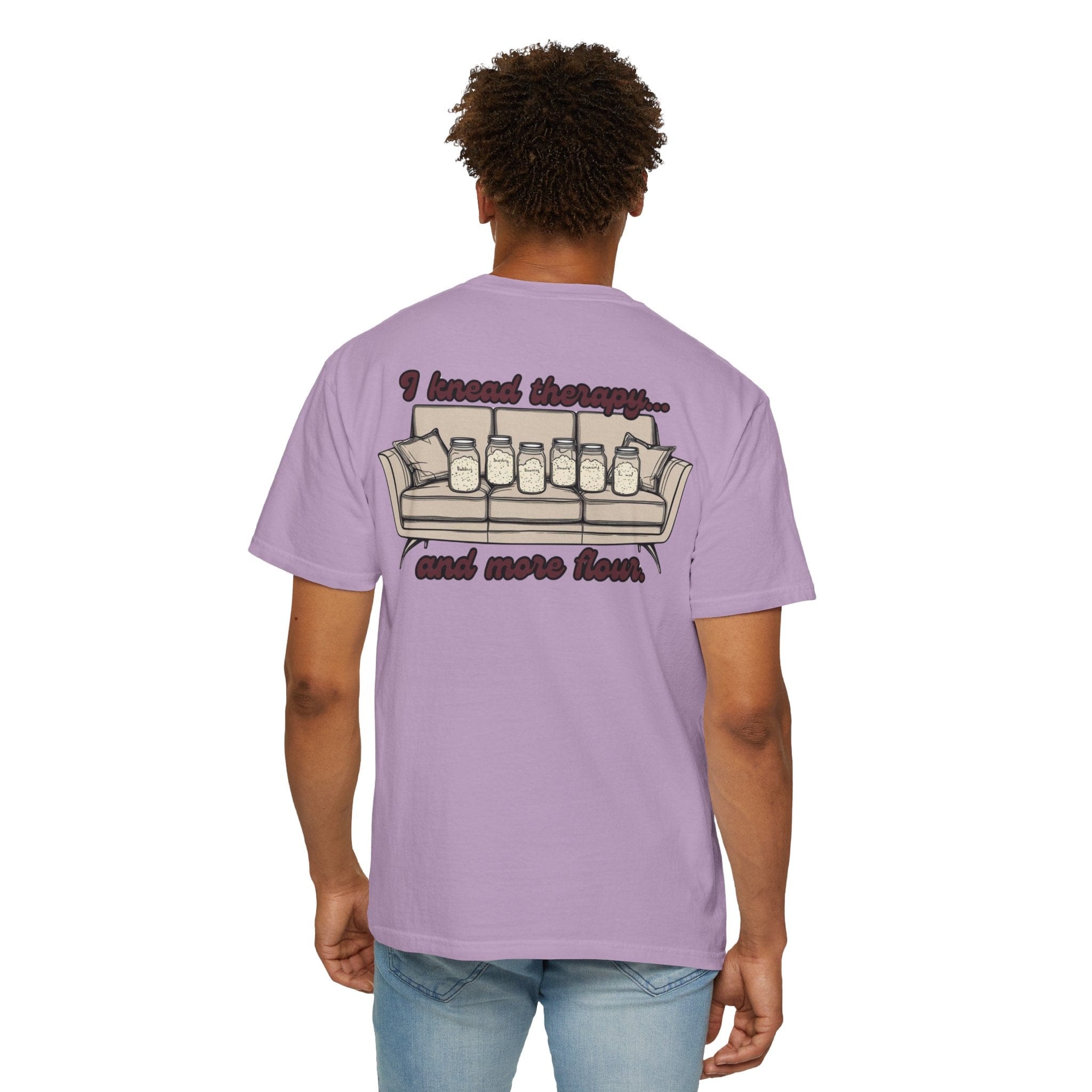 Knead Therapy T-Shirt - Unisex Garment-Dyed Cotton Tee with Sourdough Bread Design | Perfect for Bakers, Bread Lovers & Funny Gift Ideas
