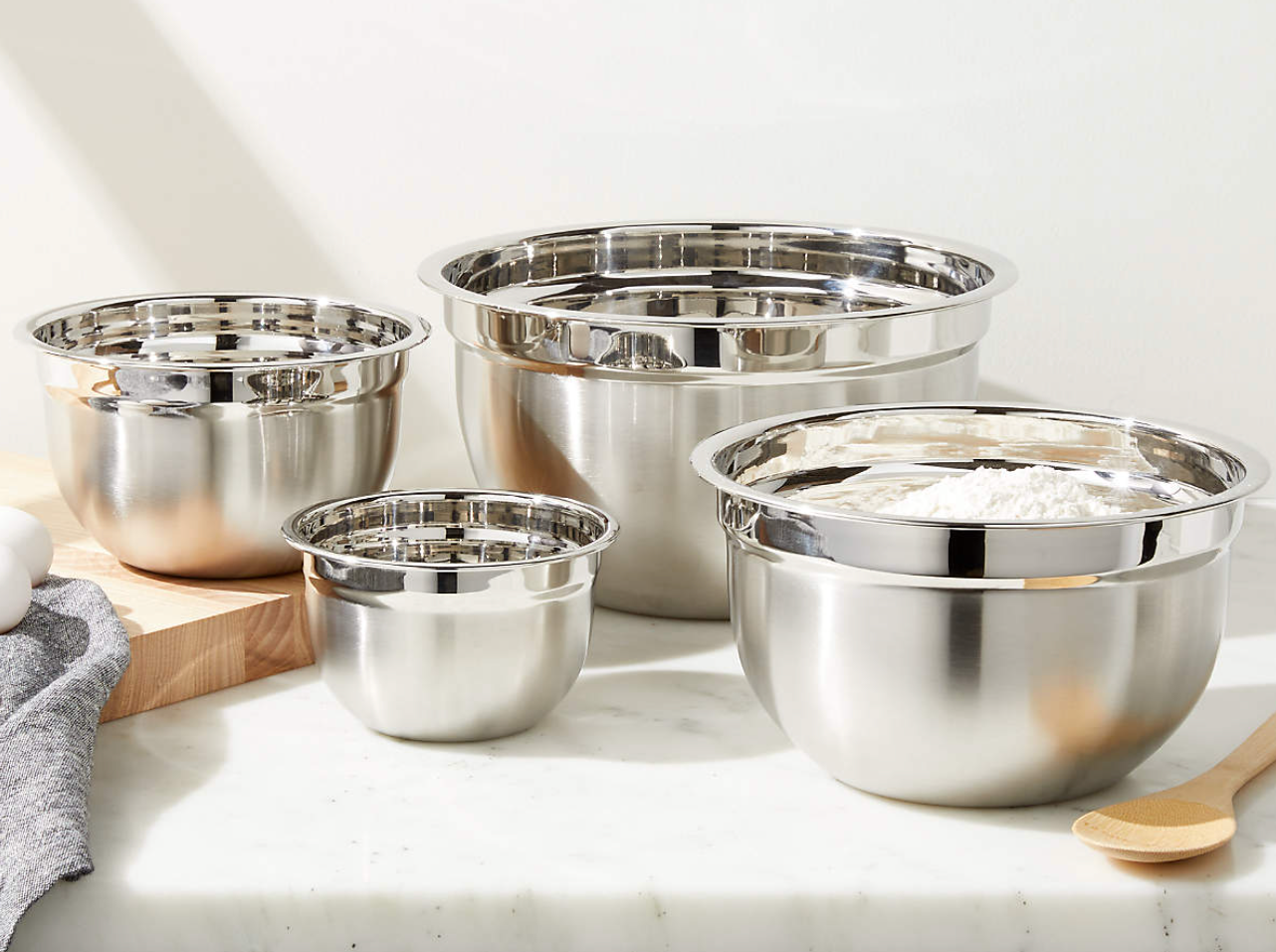 4-Piece Stainless Steel Mixing Bowls Set - Durable & Rust-Proof Kitchen Essentials for Baking, Cooking, Meal Prep & Serving - Perfect for Home Chefs & Professional Kitchens