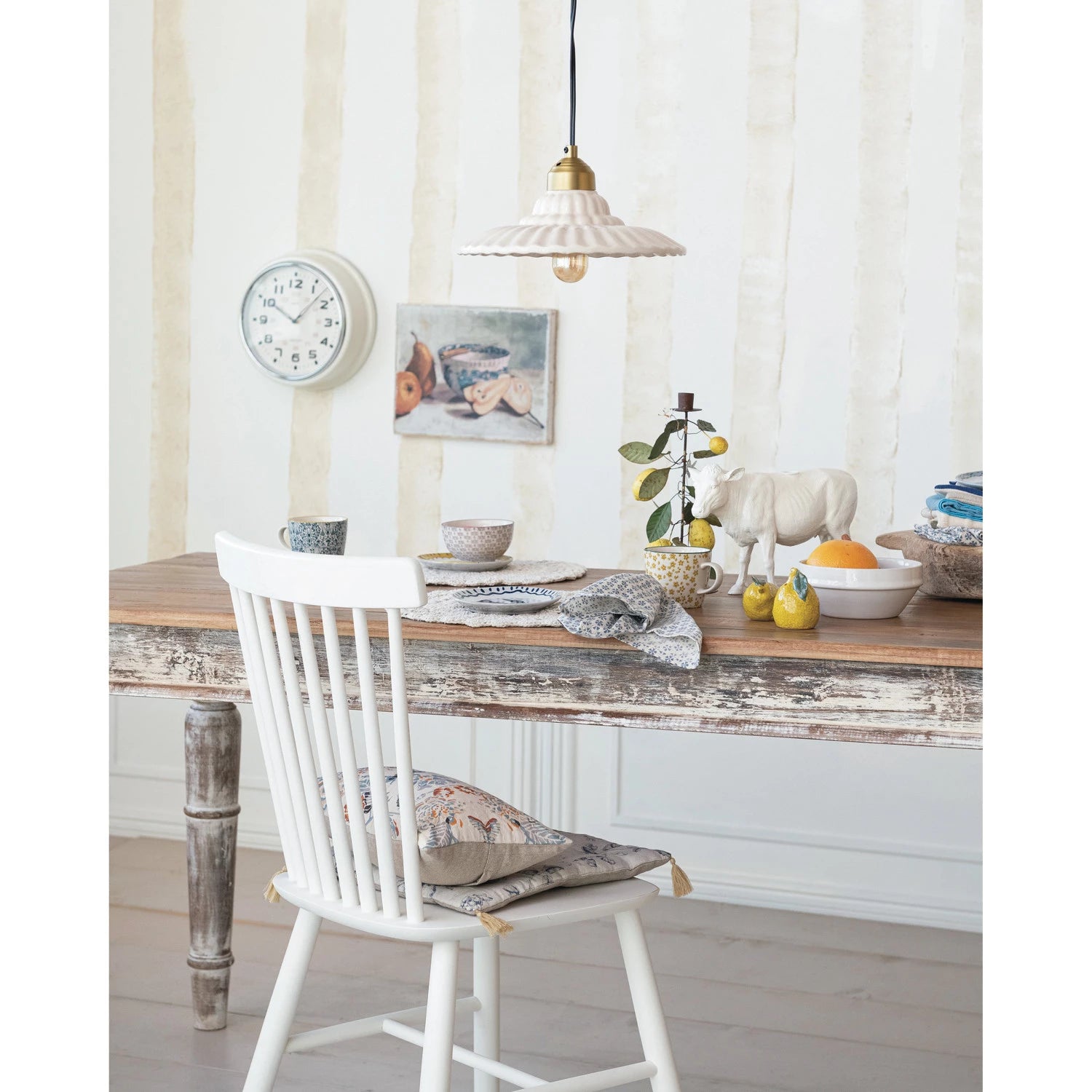 Hamilton Solid Wood Dining Table - Rustic Farmhouse Style for Kitchen, Dining Room & Outdoor Patio