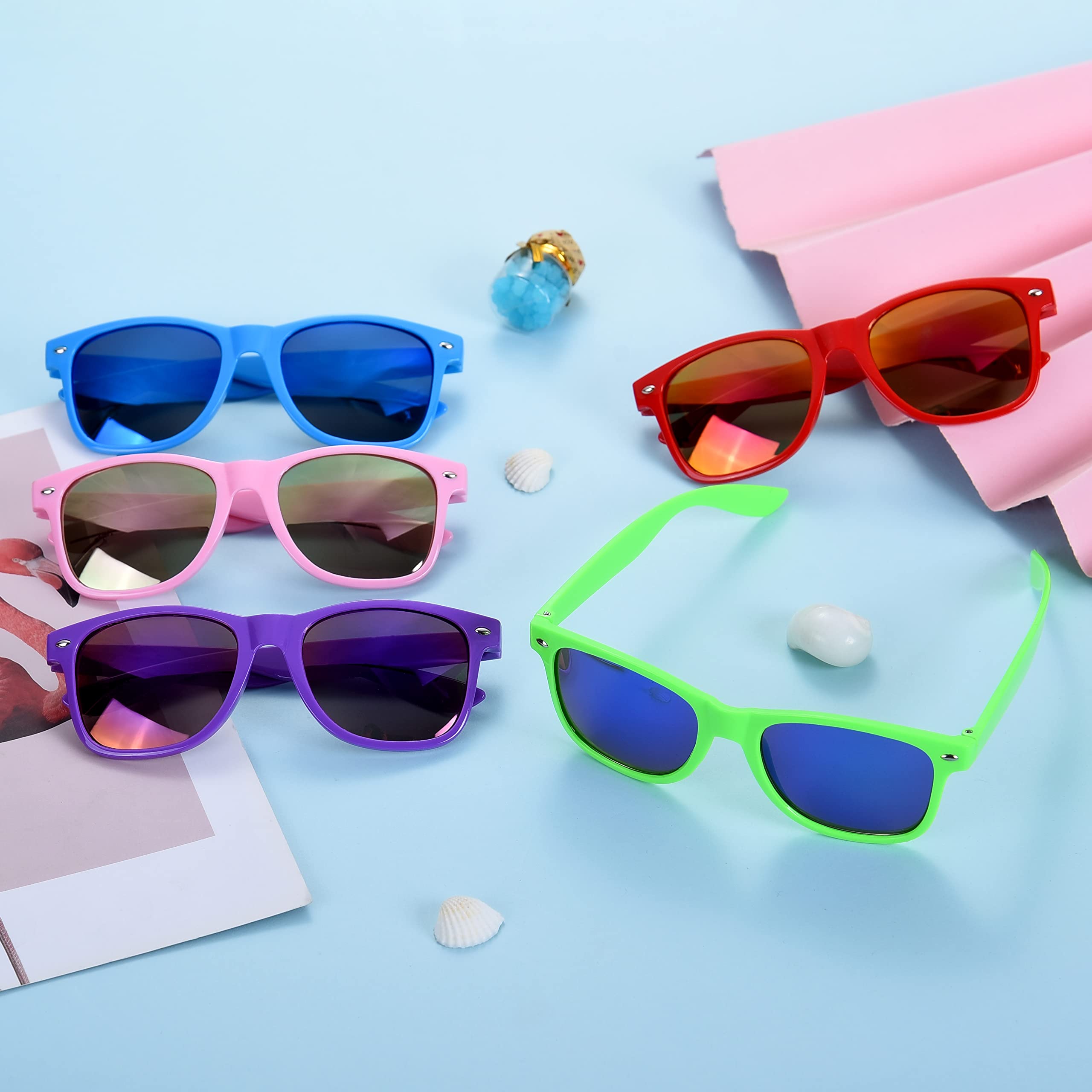 12 Pack Fun Party Sunglasses - Bulk Assorted Styles for Bachelorette, Wedding, Birthday & Bridal Shower Favors - Perfect for Pool Parties, Festivals & Themed Events