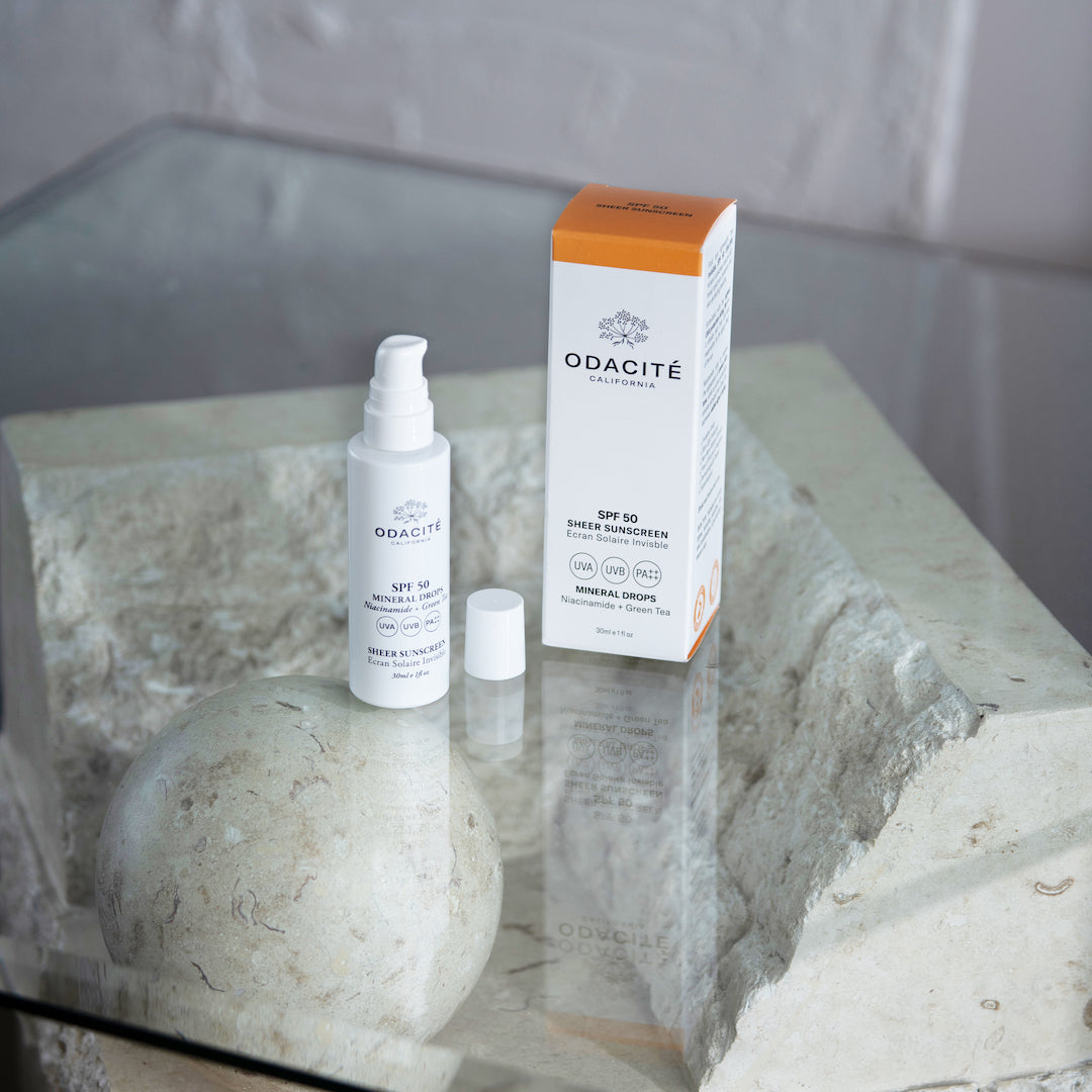 SPF 50 Sheer Mineral Sunscreen Drops - Lightweight Non-Greasy Face Sun Protection for Daily Use & Outdoor Activities