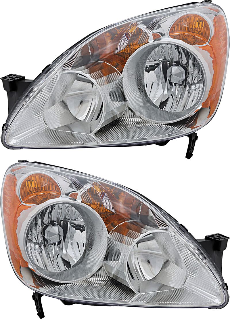 Honda CRV Headlights Replacement Set - Halogen Lamps for 2005-2006 UK Built Models (Driver & Passenger Side) | Perfect for Night Driving & Foggy Conditions