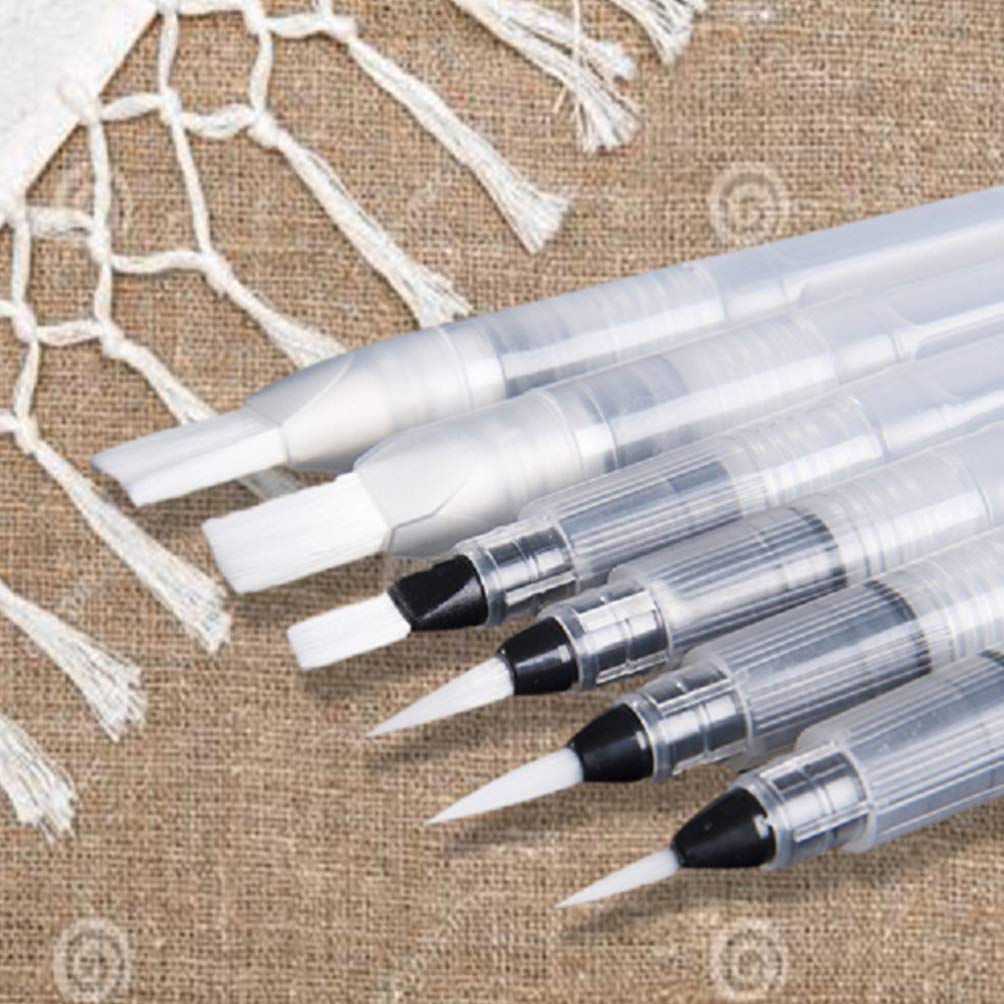 6-Piece Watercolor Brush Pens Set - Water Soluble Colored Pencils for Artists & Beginners - Perfect for Sketching, Calligraphy & Mixed Media Art Projects