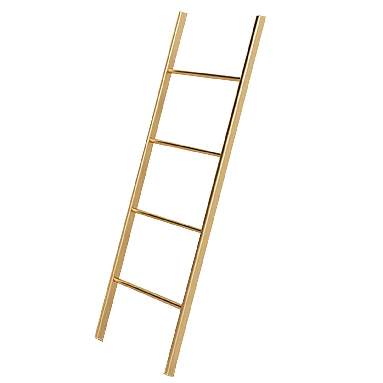 Heavy Duty Metal Twin Bunk Bed Ladder with Hook - 150kg Capacity for Kids, Adults & Elderly - 45.7 Inch Loft Bed Ladder for Bedroom, RV, Apartments & Tiny Homes (Gold) - Perfect for Space-Saving & Safe Climbing