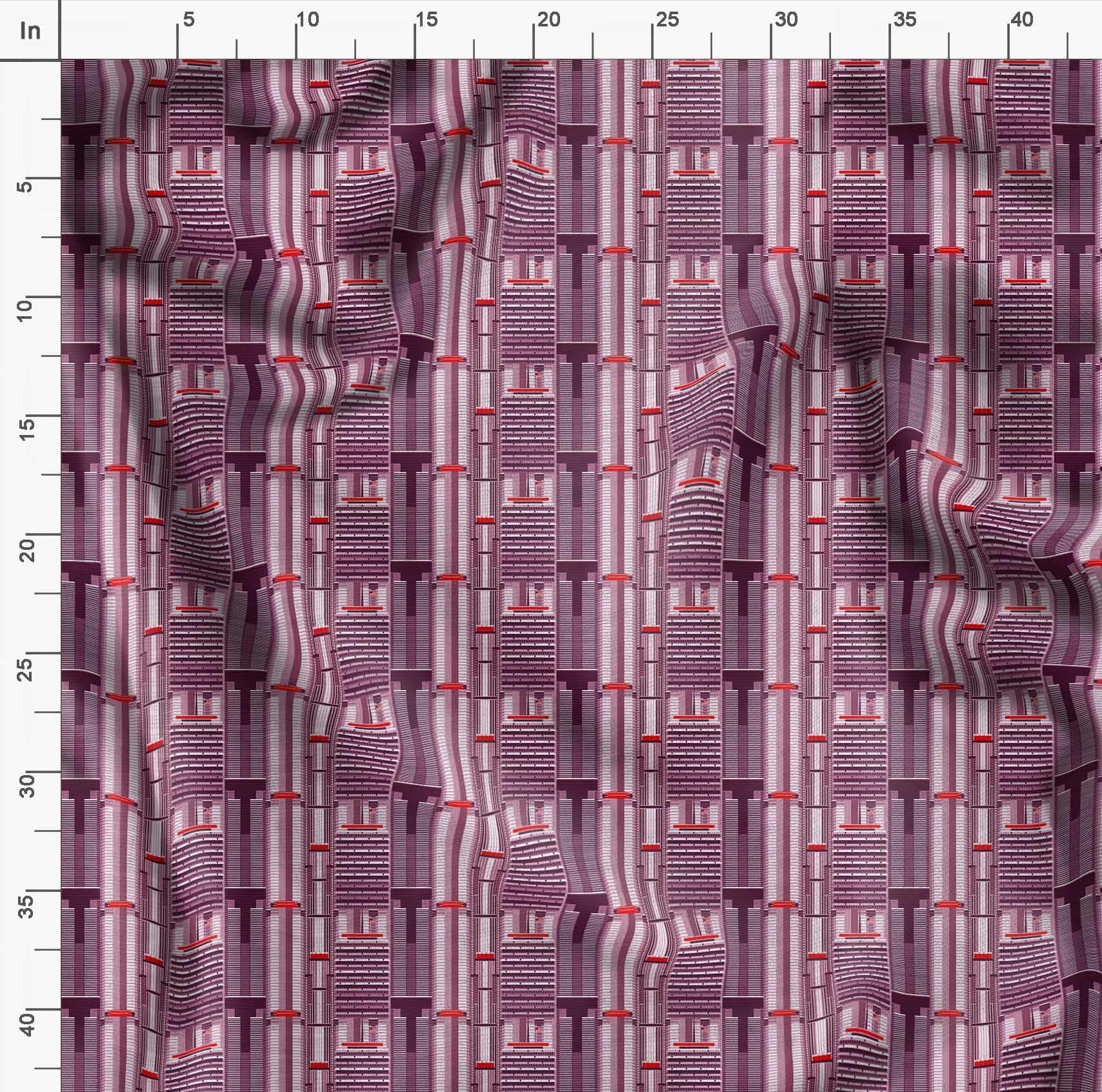 Soimoi Pink Cotton Voile Fabric by The Yard - 42 Inch Wide - Urban Tapestry Architectural Print Cotton Fabric for Dresses, Curtains & DIY Crafts - Lightweight Breathable Material for Sewing Projects