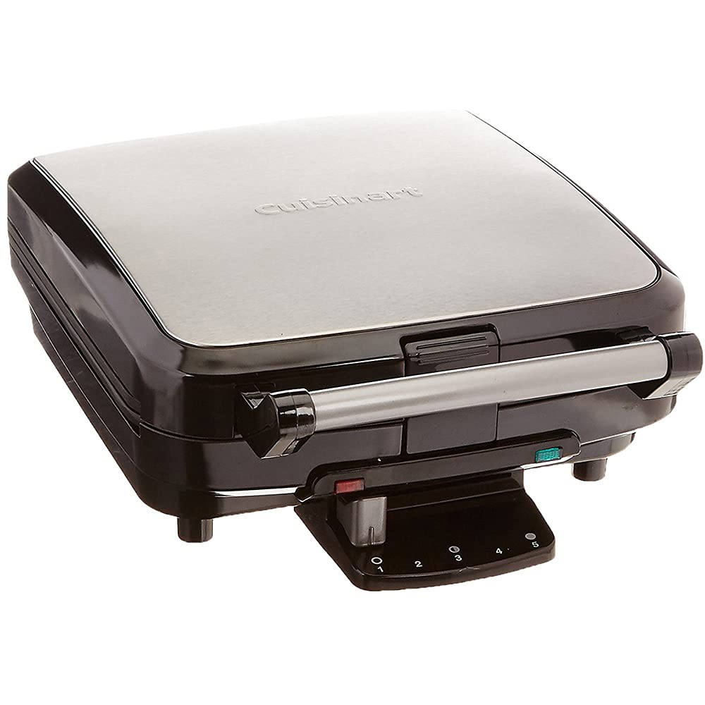Cuisinart WAF-150 4-Slice Belgian Waffle Maker - Stainless Steel Waffle Iron with Non-Stick Plates & Adjustable Temperature - Includes 1 Year CPS Protection Plan - Perfect for Breakfast, Brunch & Family Gatherings