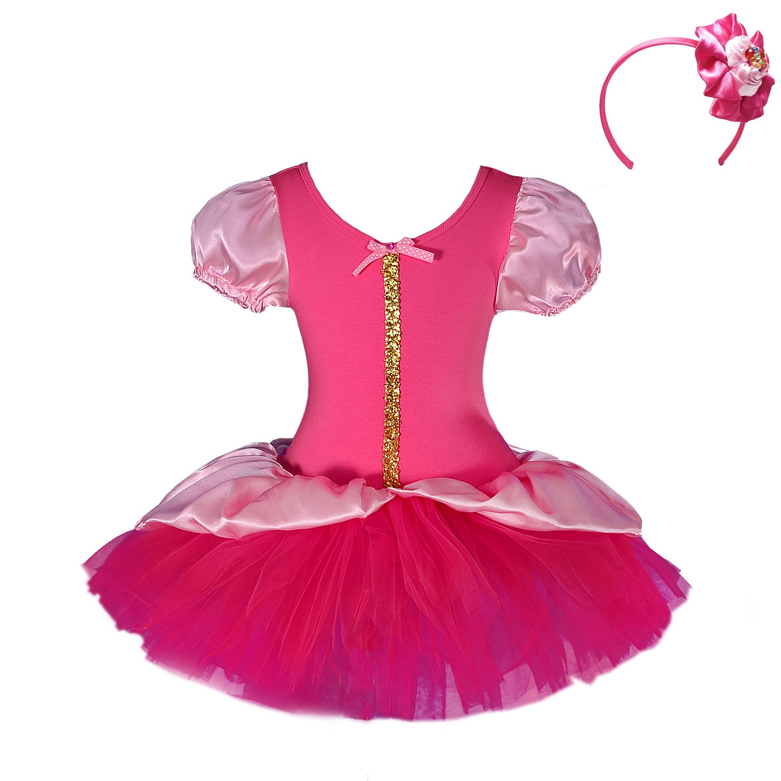 Elegant Daisy Ballerina Tutu Dress Set with Hair Hoop - Princess Ballet Costume for Toddler Girls | Perfect for Dance Recitals, Birthday Parties & Photo Shoots