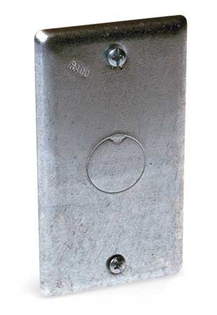 Square Electrical Box Cover with Ko Centered Opening - Durable Metal Cover Plate for Outlet & Switch Boxes - Ideal for Home, Office & Commercial Electrical Installations