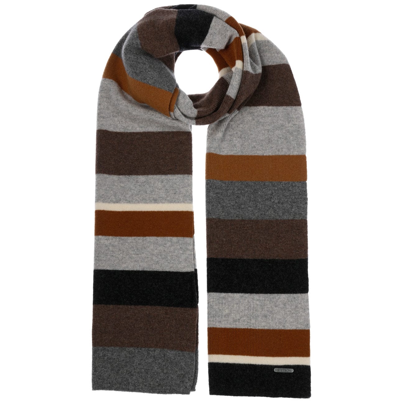 Stetson Merino Wool Striped Scarf - Soft Winter Fashion Accessory for Men & Women - Perfect for Cold Weather, Outdoor Activities & Holiday Gifts