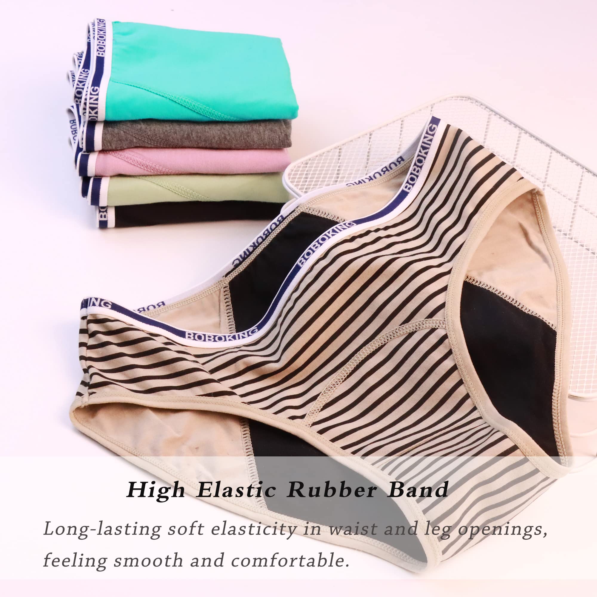 Boboking Teen Girls Cotton Period Panties - Big Girls Breathable Underwear for Women & Teens - Soft, Comfortable & Leak-Proof for School, Sports & Everyday Wear