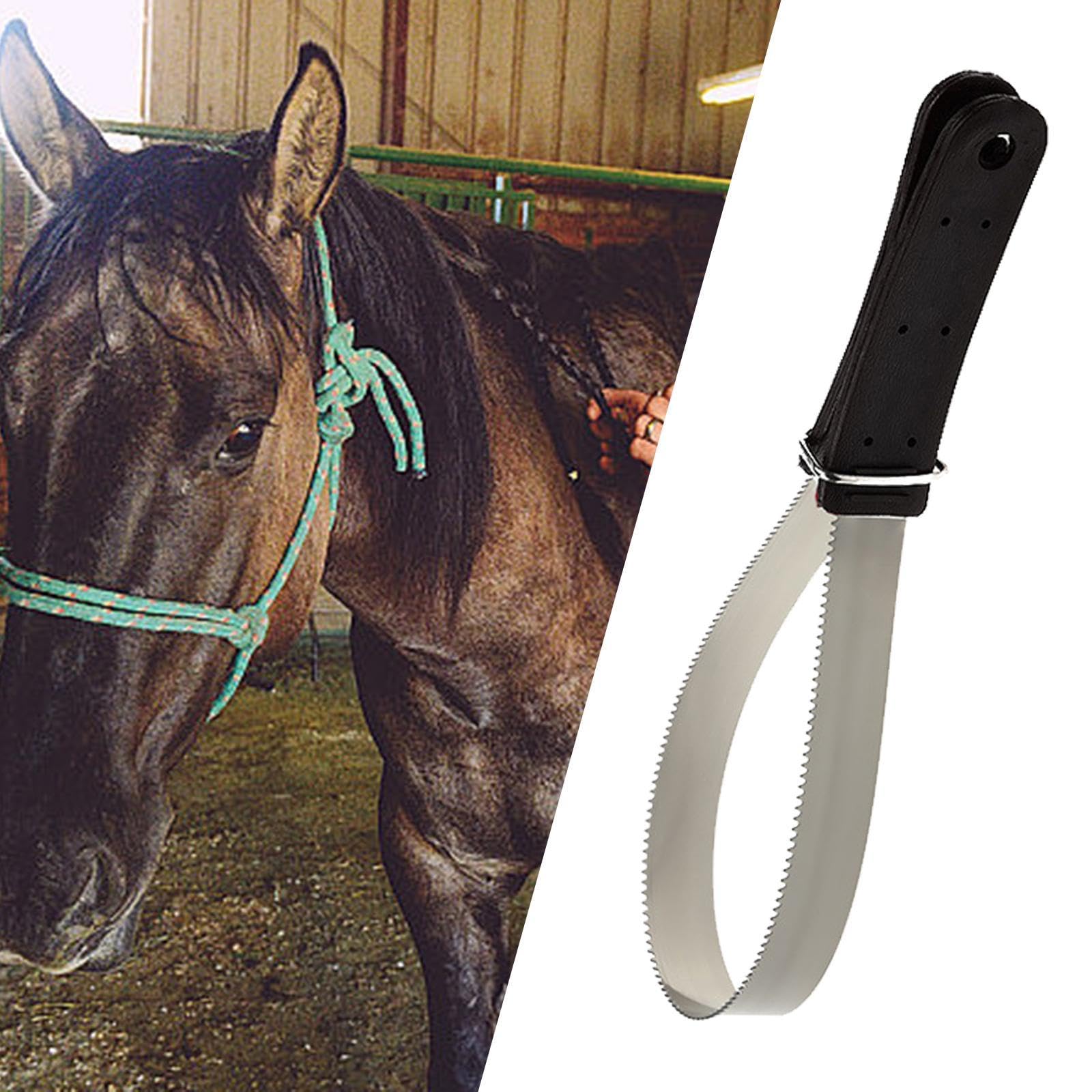 Horse Grooming Brush - Double Sided Shedding Blade with Handle for Equine Care