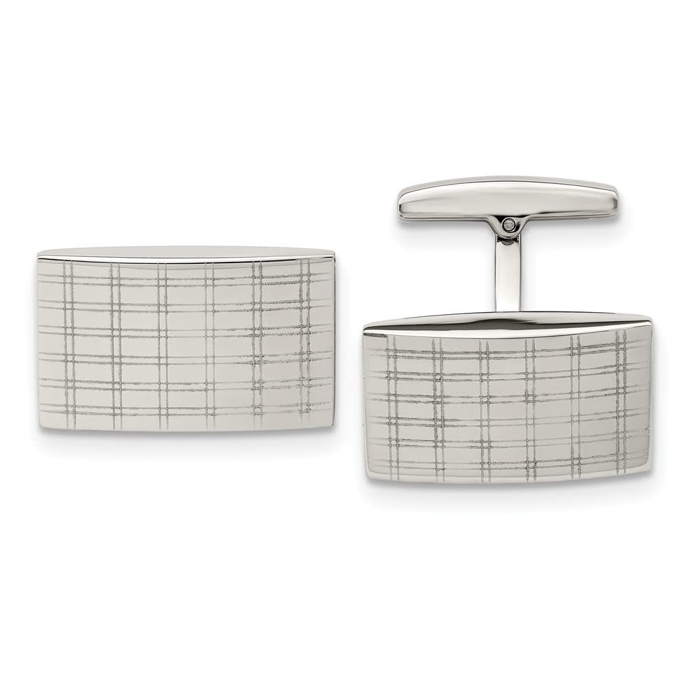 Polished Black Bow Cufflinks - Stainless Steel, Laser Design - Perfect for Weddings & Formal Events