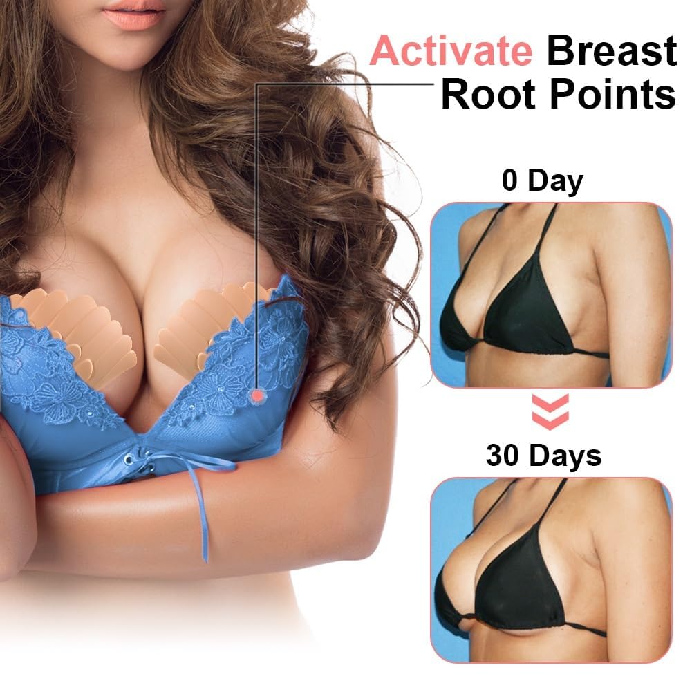 Gfouk Wingbosom Electric Breast Massager - 8 Massage Modes, Wireless USB Rechargeable, Portable Vibration Therapy for Breast Lifting & Comfort - Perfect for Postpartum Care, Nursing Relief & Relaxation at Home or Travel