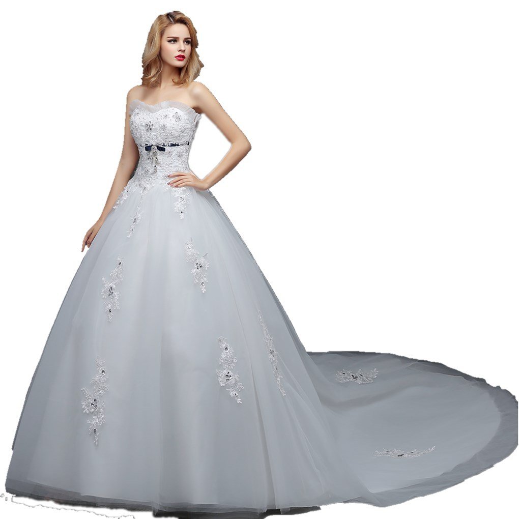 Shanghai Story Sweetheart Beaded Corset Strapless Classic Train Wedding Dress - Elegant Bridal Gown for Church Ceremony, Beach Wedding & Formal Reception