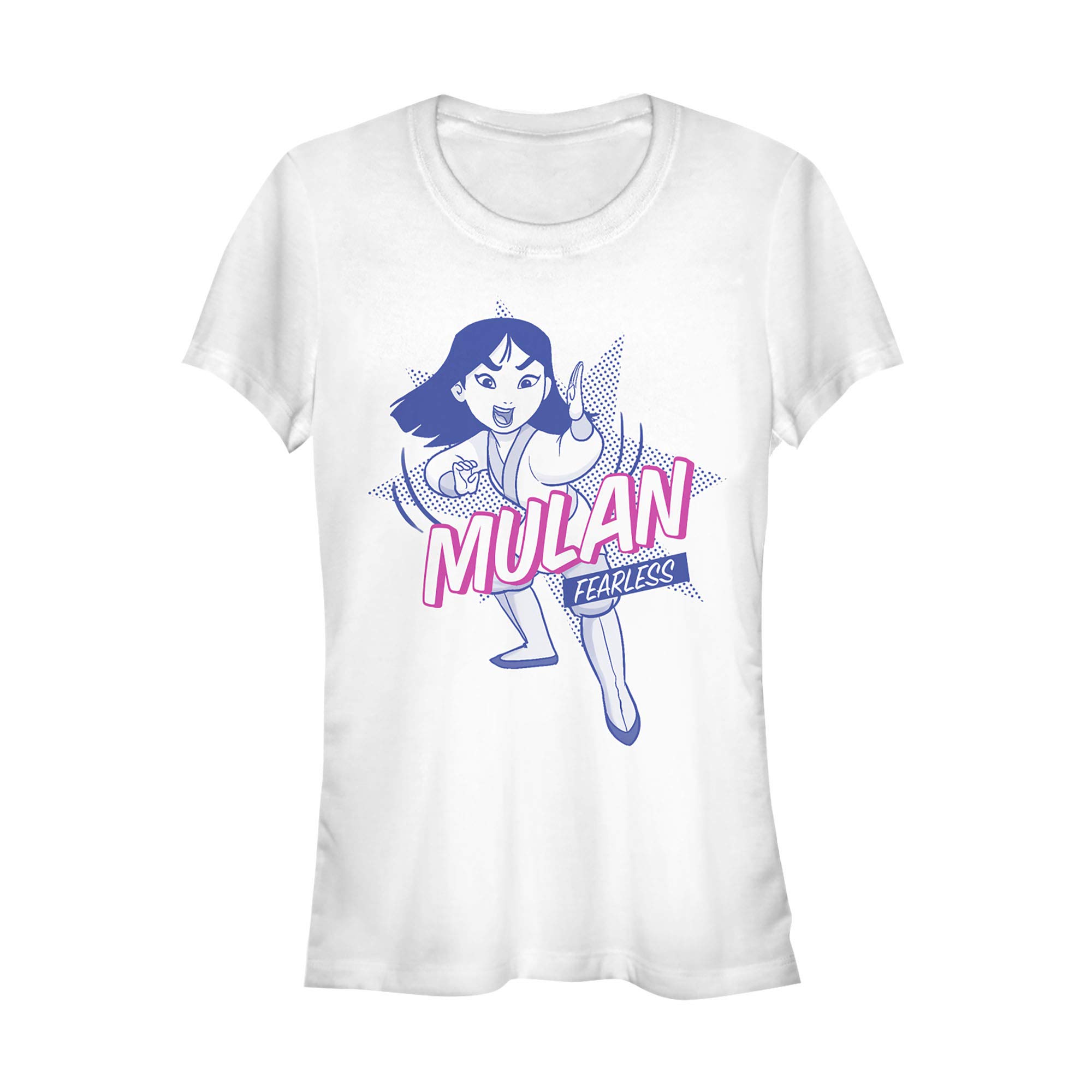 Junior's Mulan Fearless Pop Art Graphic T-Shirt | Disney Inspired Tee for Kids & Teens | Perfect for Cosplay, Birthday Gifts & Everyday Wear