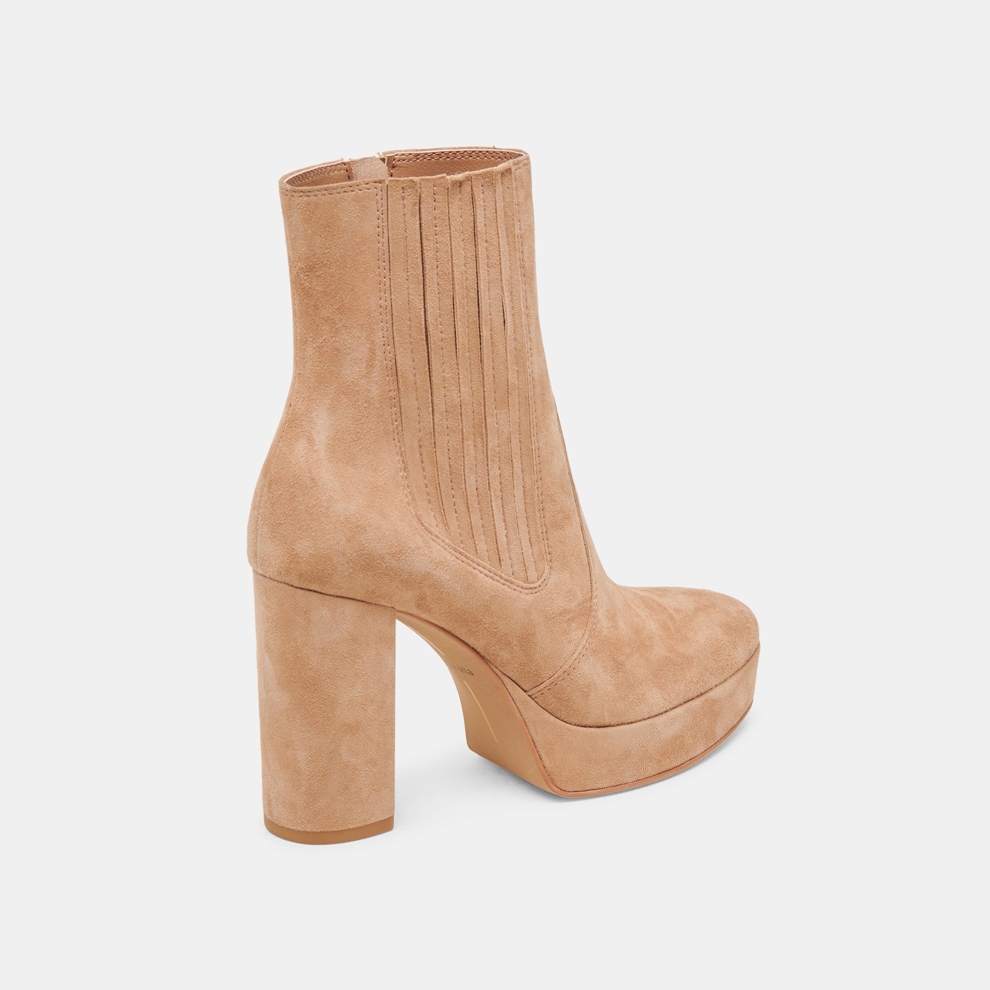 CINNY Women's Camel Suede Boots - Comfortable Mid-Calf Winter Boots for Casual Wear & Outdoor Activities