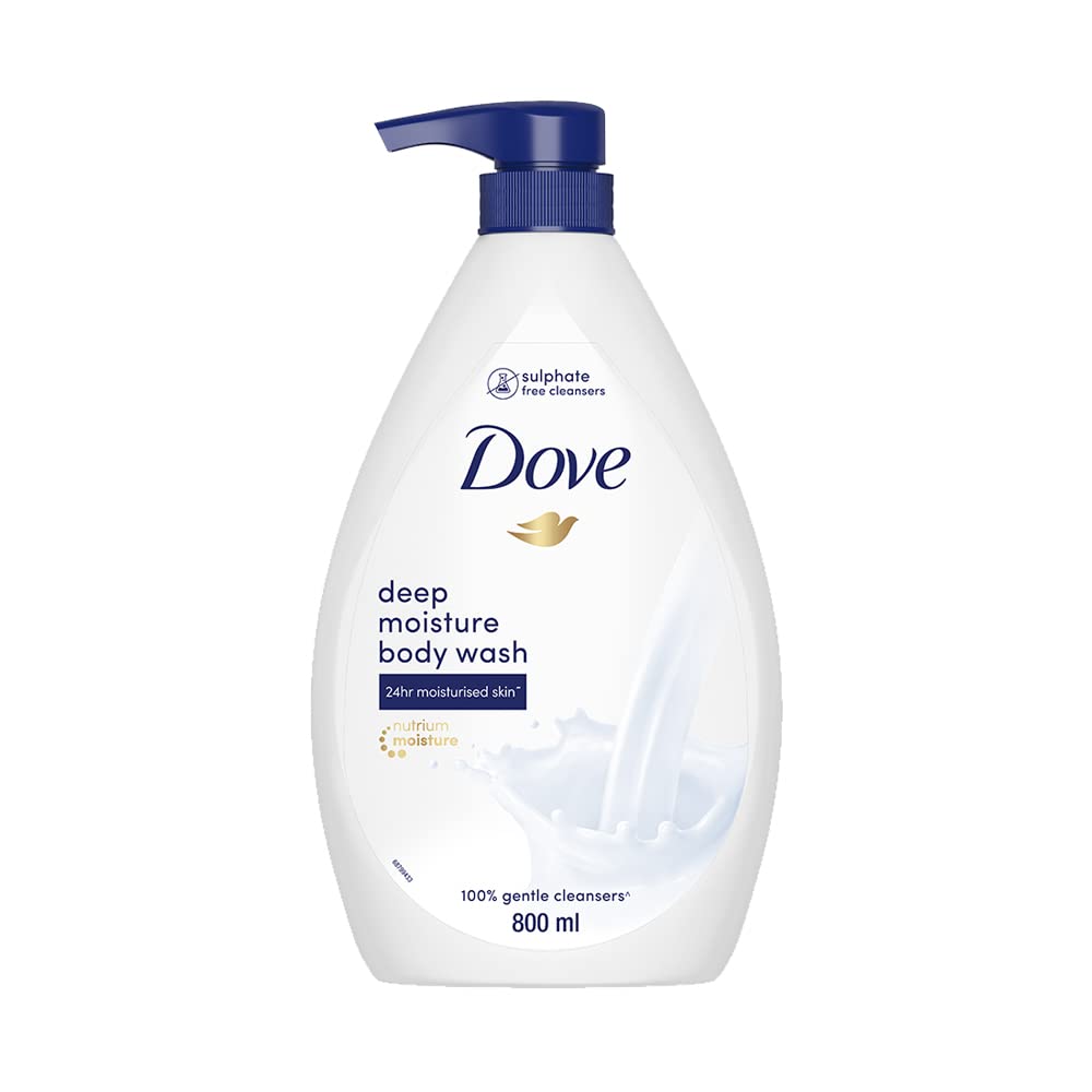 Dove Deeply Nourishing Body Wash with Exfoliating Beads - 800ml for Softer & Smoother Skin | Hydrating Shower Gel for Dry Skin Care | Daily Moisturizing Body Cleanser for Women & Men (Packaging May Vary)