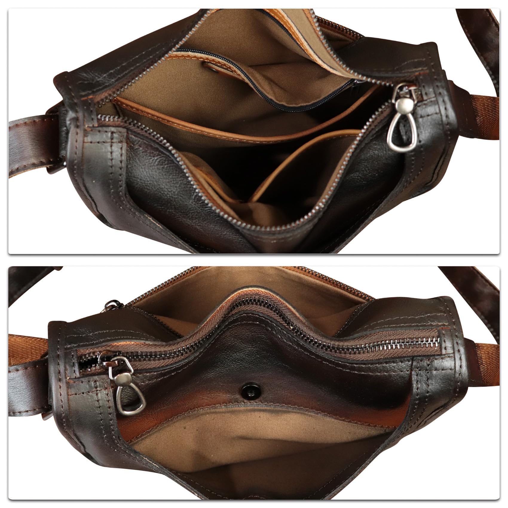 Genuine Leather Messenger Bag for Men - Crossbody Shoulder Bag, Business Sling Purse, Casual Daypack Satchel - Perfect for Office, Travel & Daily Commute